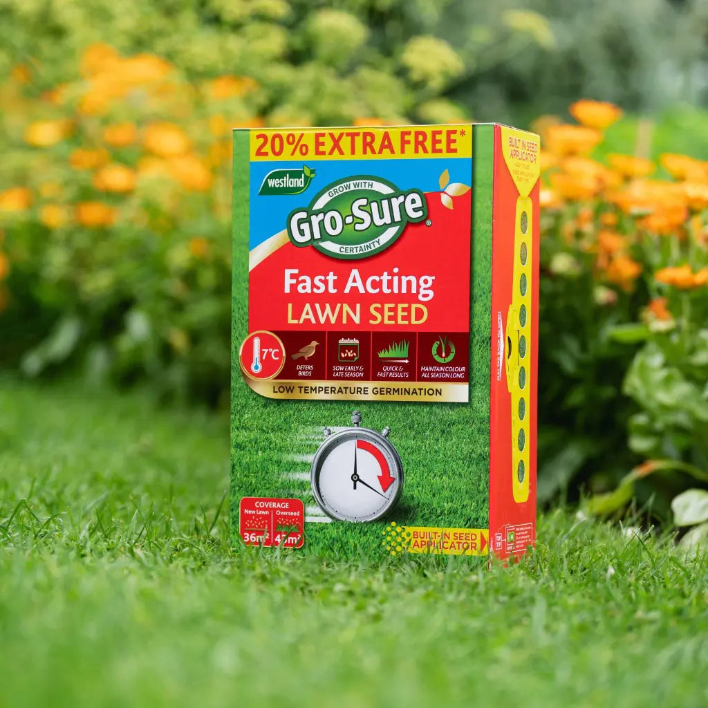 Gro-Sure Fast Acting Lawn Seed 10m2 + 30% Extra Free Box-Easy Garden Centre