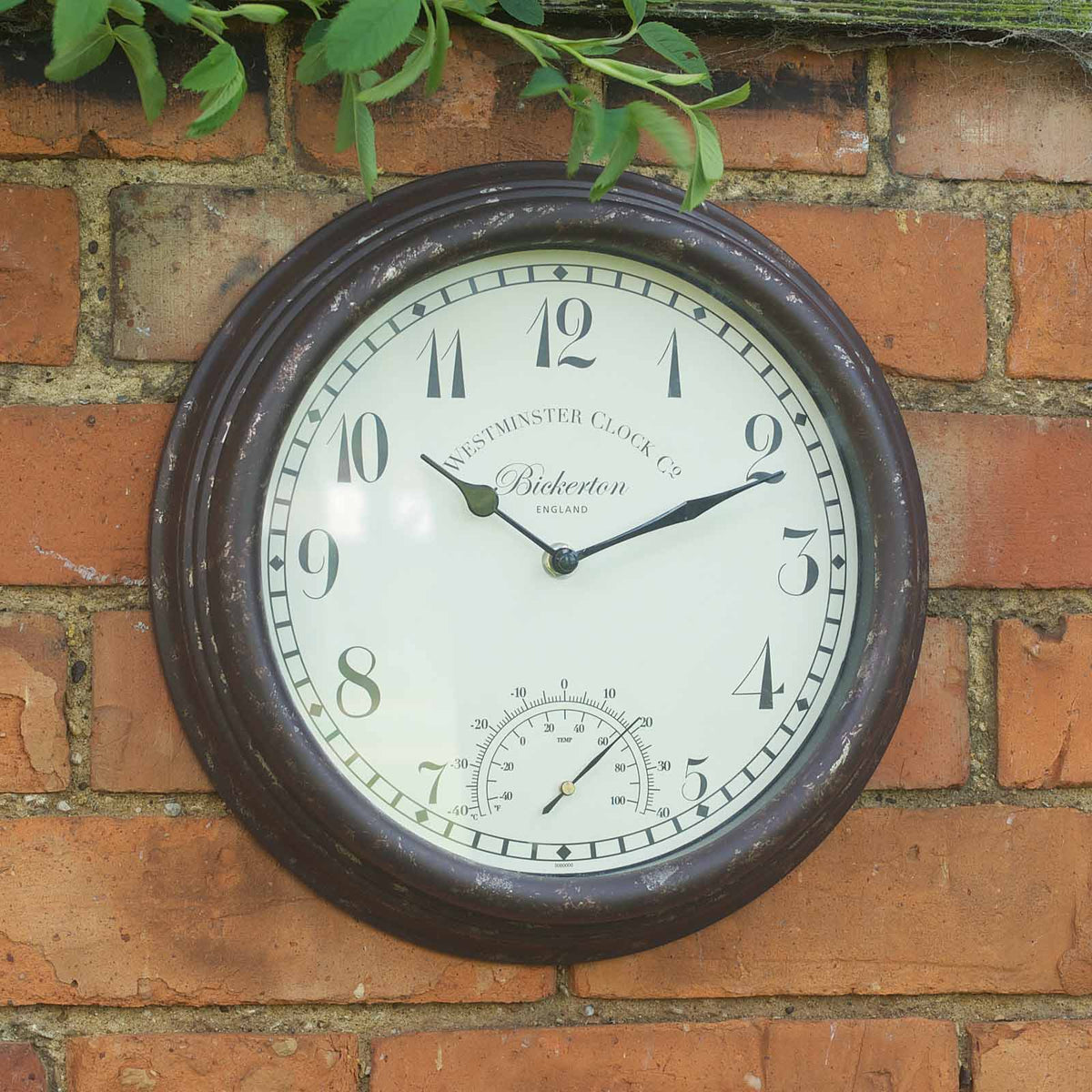 12in Bickerton Wall Clock & Thermometer-Easy Garden Centre