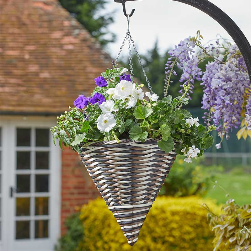 14in Faux Rattan Cone - Yeoman-Easy Garden Centre