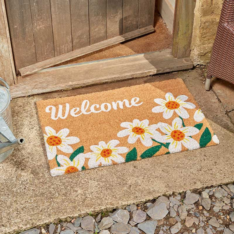 Welcome Daisy Decoir Mat 45 x 75cm-Easy Garden Centre