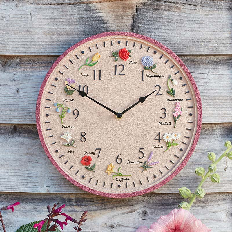 12in Flora Wall Clock-Easy Garden Centre