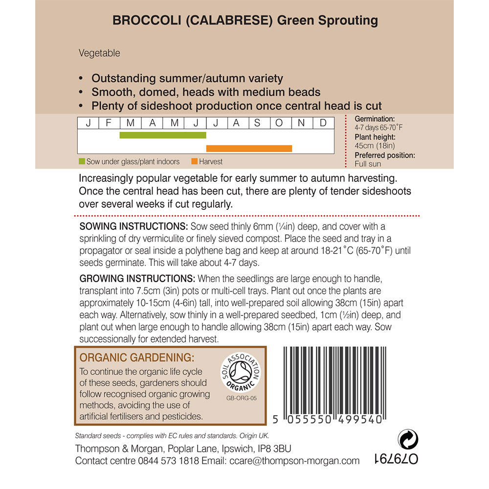 Broccoli Green Sprouting (Organic)-Easy Garden Centre