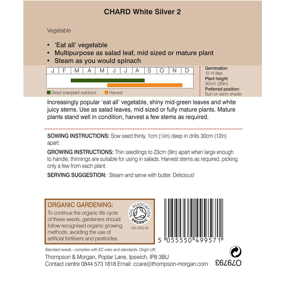 Chard White Silver 2 (Organic)-Easy Garden Centre