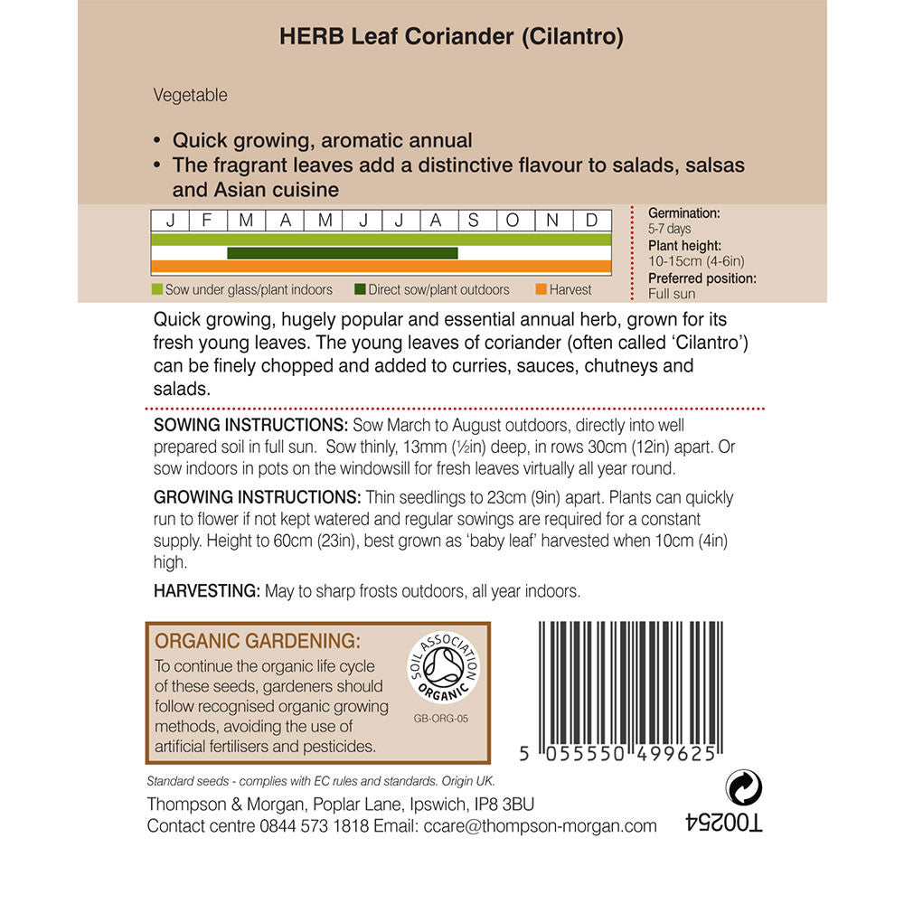 Herb Coriander Leaf (Organic)-Easy Garden Centre