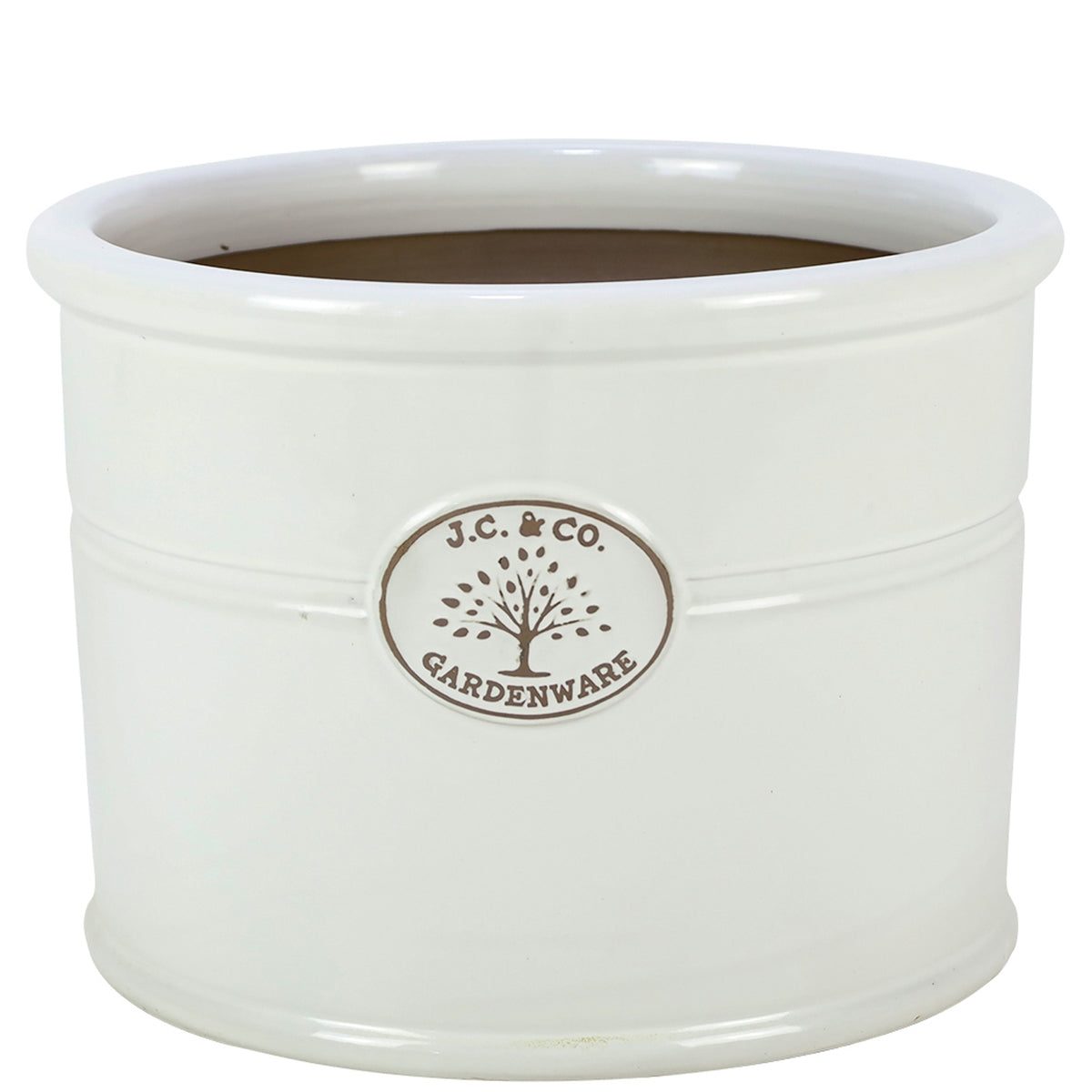 JC & CO White Glazed Cylinder 29cm 4335-Easy Garden Centre