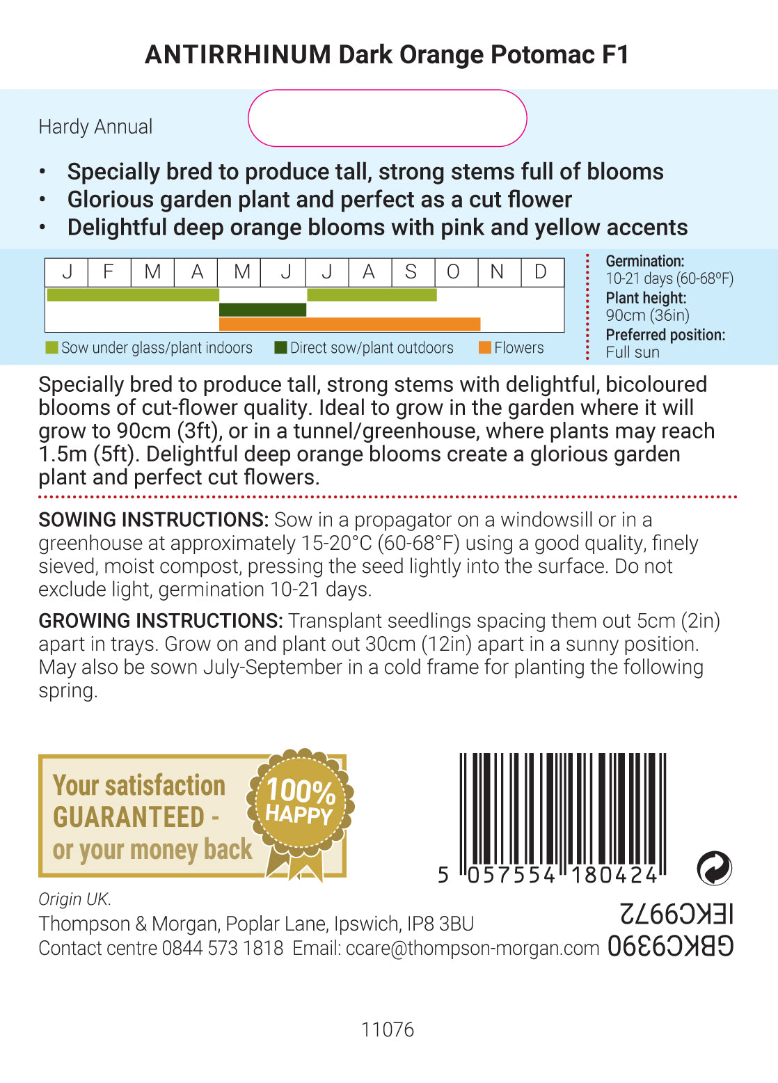 Antirrhinum majus Dark Orange Potomac F1