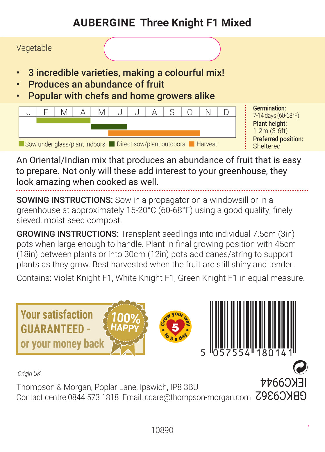 Aubergine Three Knight Collection F1 Recipe-Easy Garden Centre