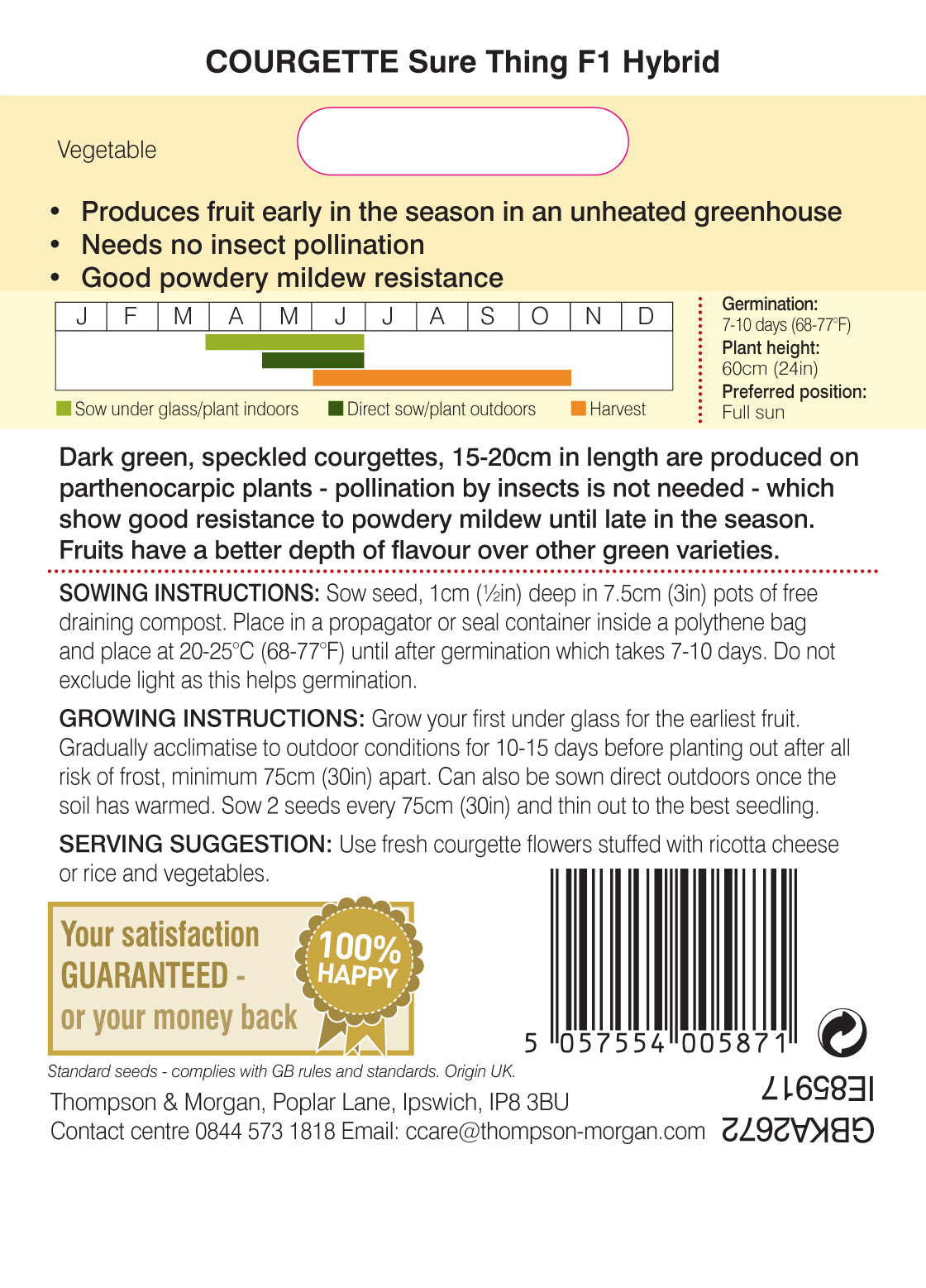 Courgette Sure Thing