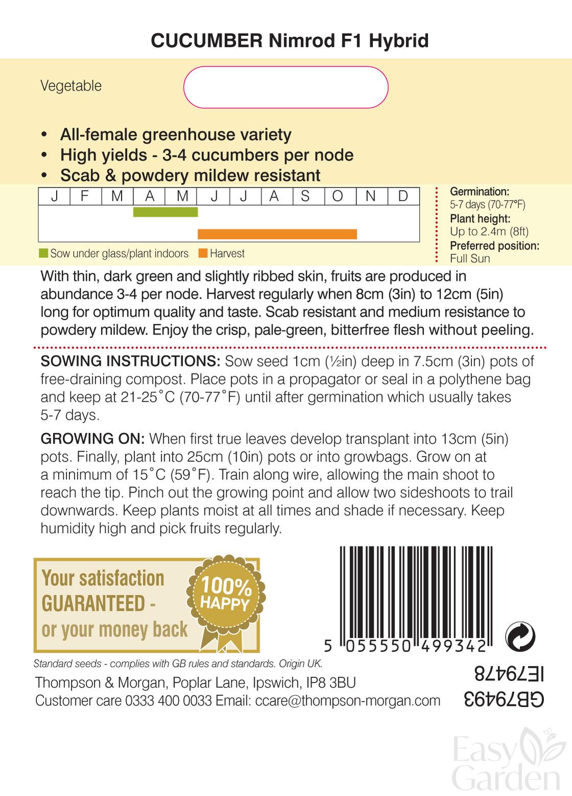 Cucumber Nimrod F1 Hybrid
