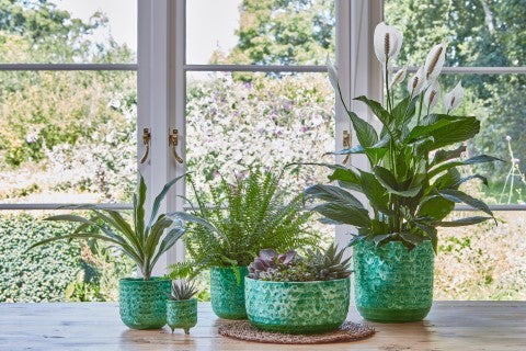 Emerald Reactive Glaze Planter H16Cm D16Cm-Easy Garden Centre