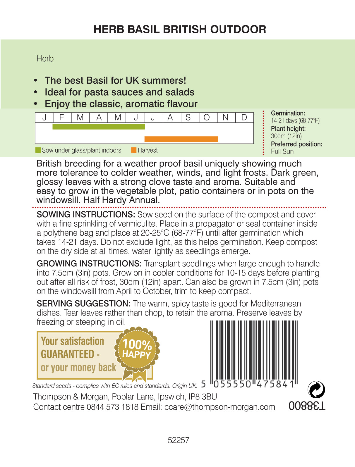 Herb Basil British Outdoor