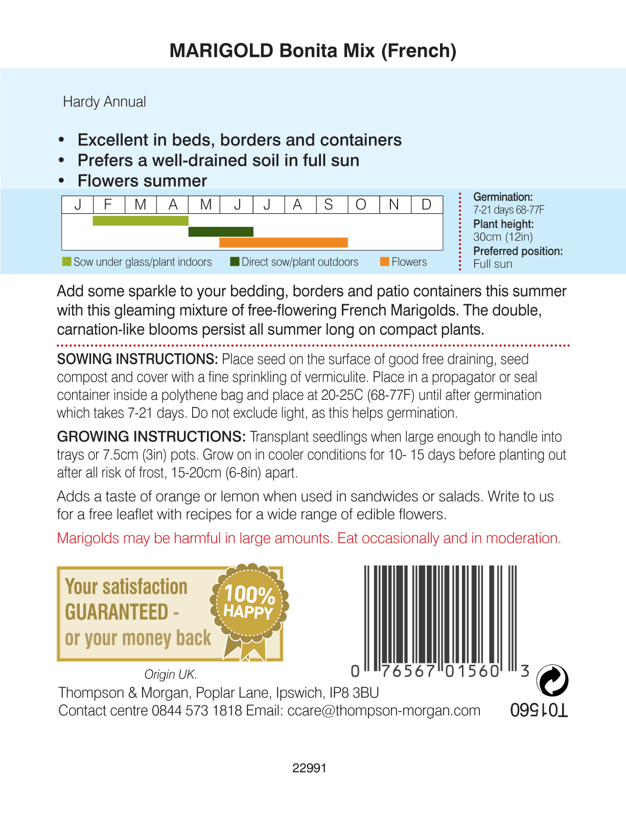 Marigold Bonita Mixed (French)