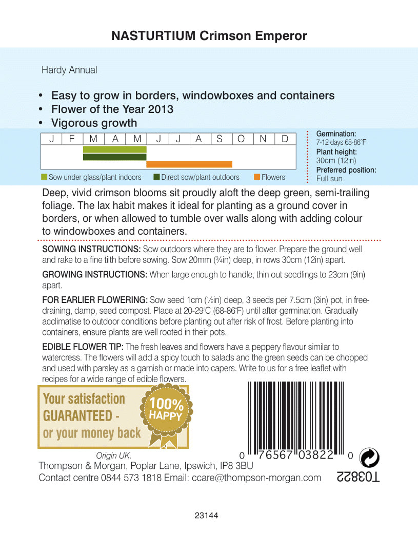 Nasturtium Crimson Emperor