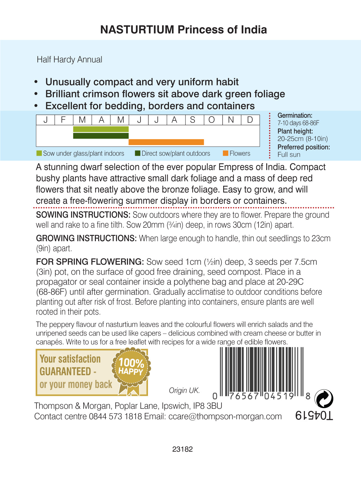 Nasturtium Princess of India