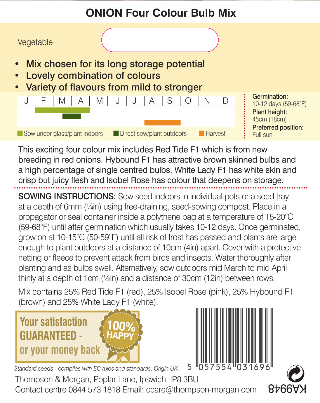 Onion Four Colour Bulb Mix