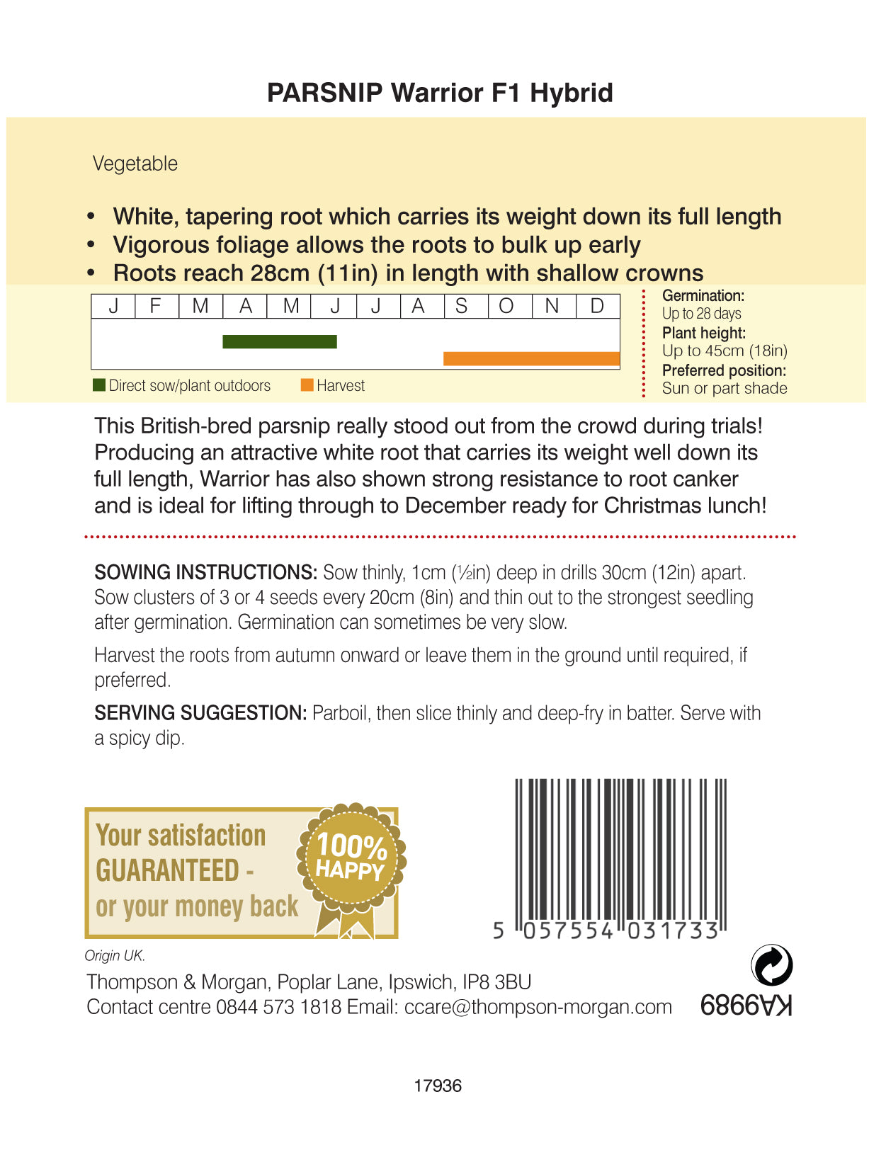 Parsnip Warrior F1 Hybrid