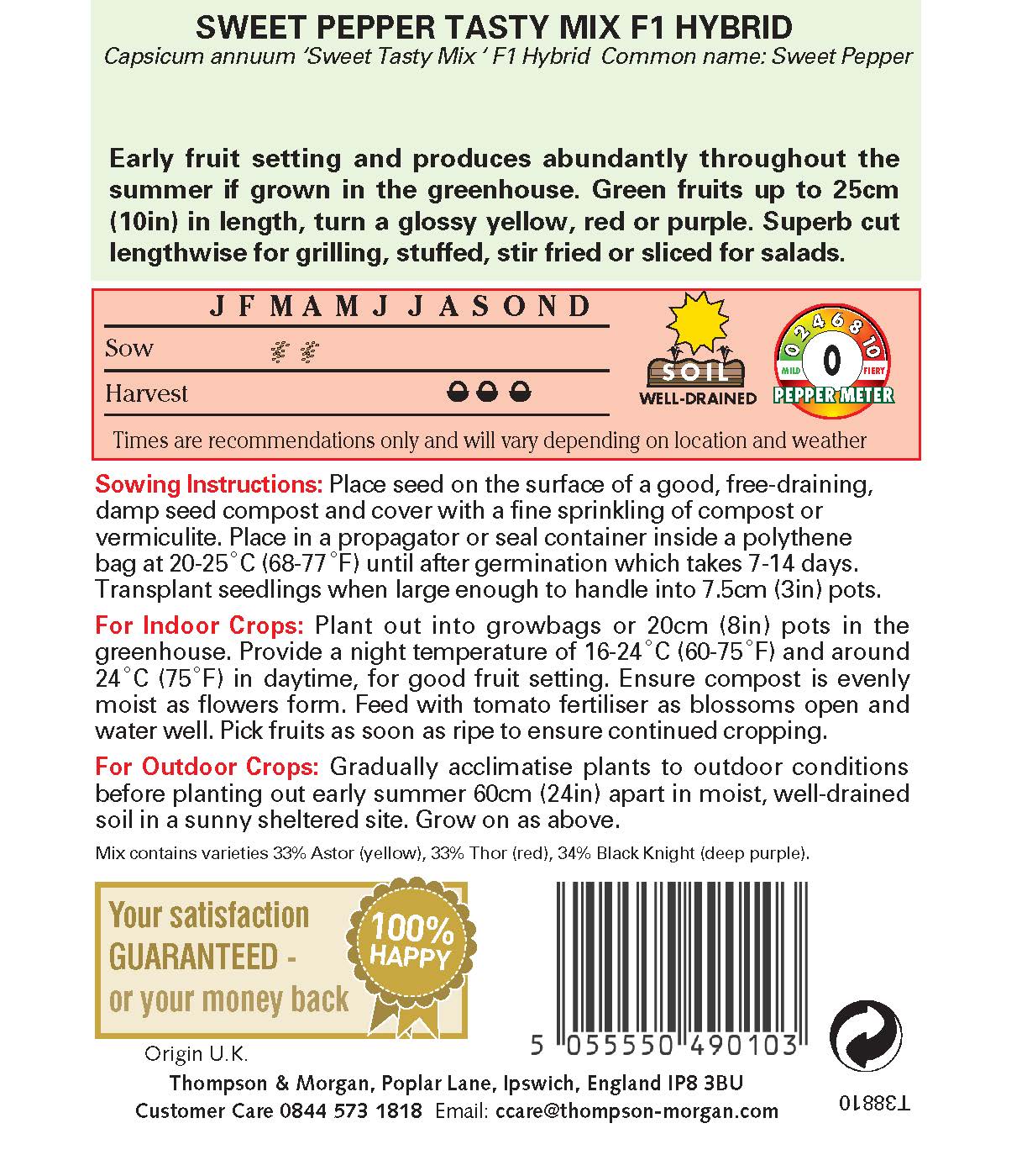 Pepper Sweet Tasty Mix F1 Hybrid