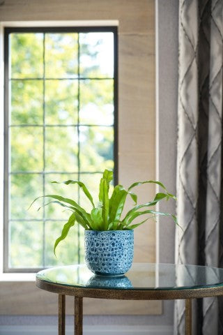 Sapphire Reactive Glaze Planter H13Cm D13Cm-Easy Garden Centre