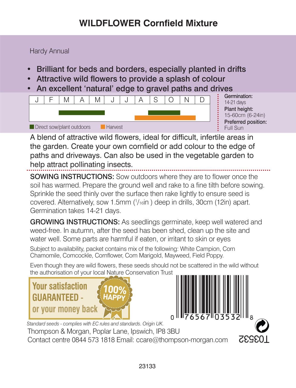 Wild Flower Cornfield Mixture