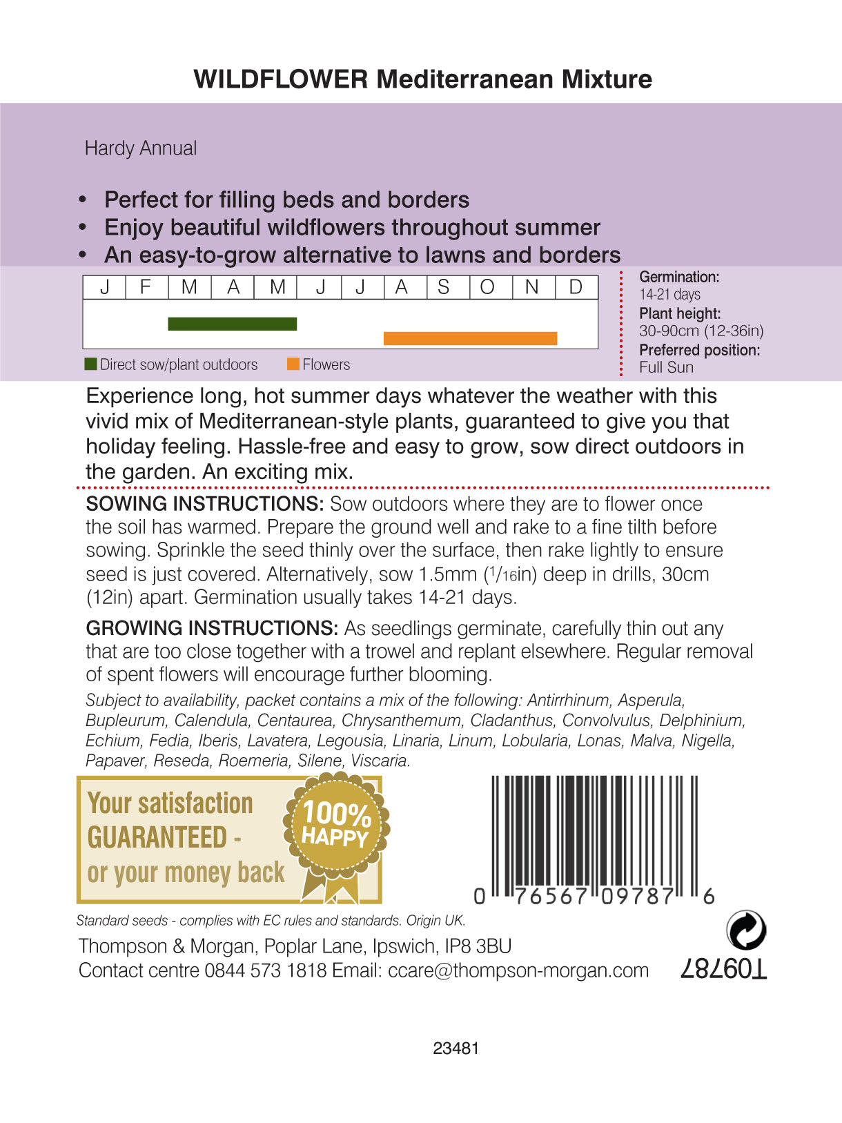 Wild Flower Mediterranean Mix