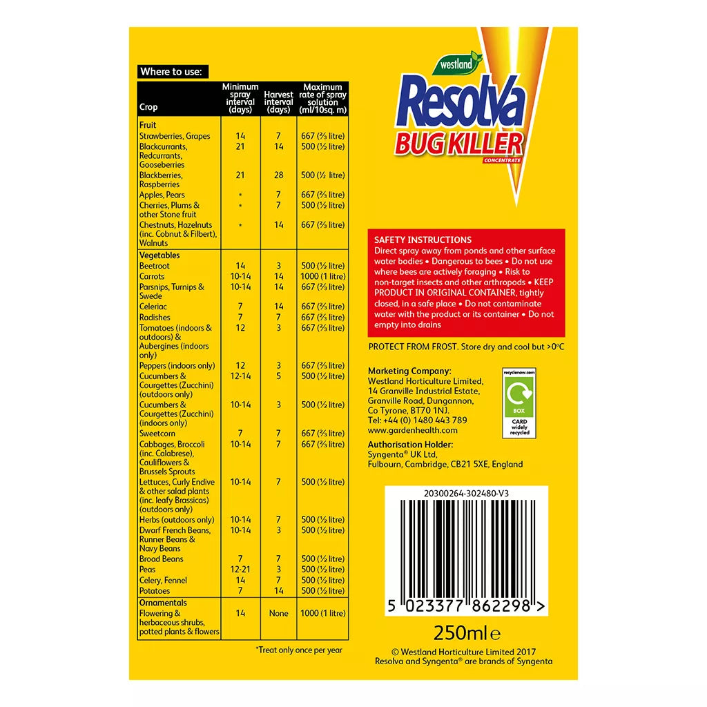 Resolva Bug Killer Liquid Concentrate 250ml