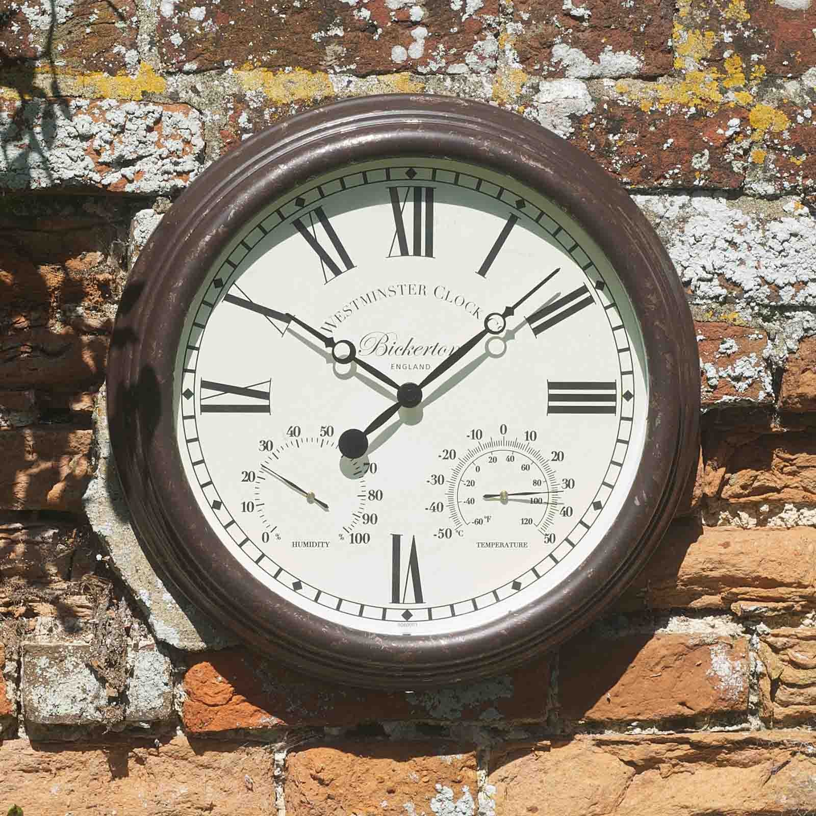 15in Bickerton Wall Clock & Thermometer-Easy Garden Centre