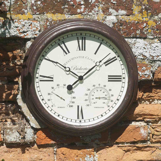 15in Bickerton Wall Clock & Thermometer-Easy Garden Centre