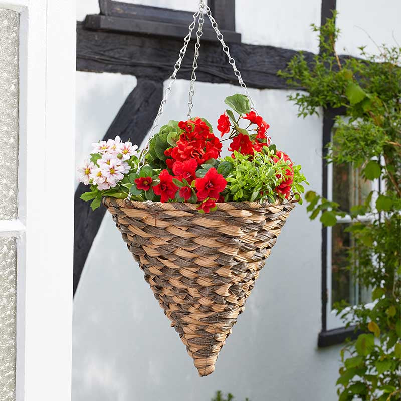 14in Faux Rattan Cone - Earth Braid-Easy Garden Centre