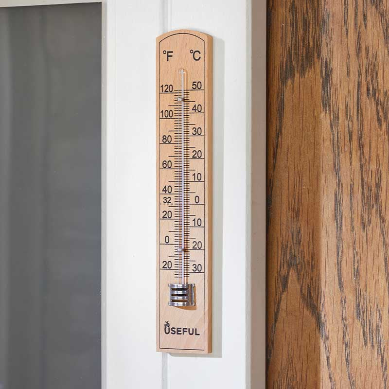 Wooden Wall Thermometer-Easy Garden Centre