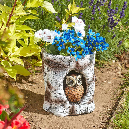 Owl Log Planter-Easy Garden Centre