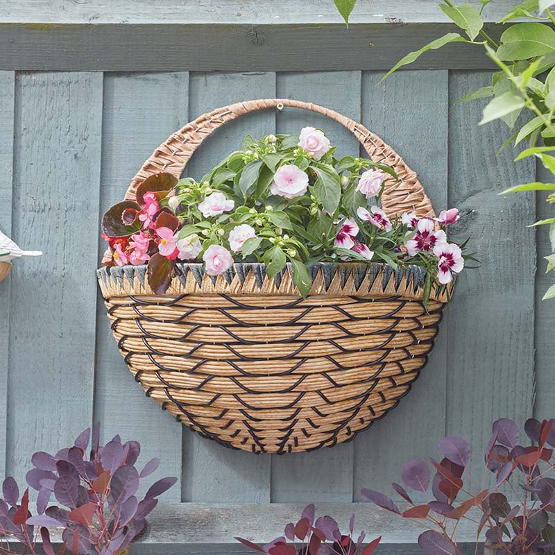 16in Savanna Faux Rattan Wall Basket-Easy Garden Centre