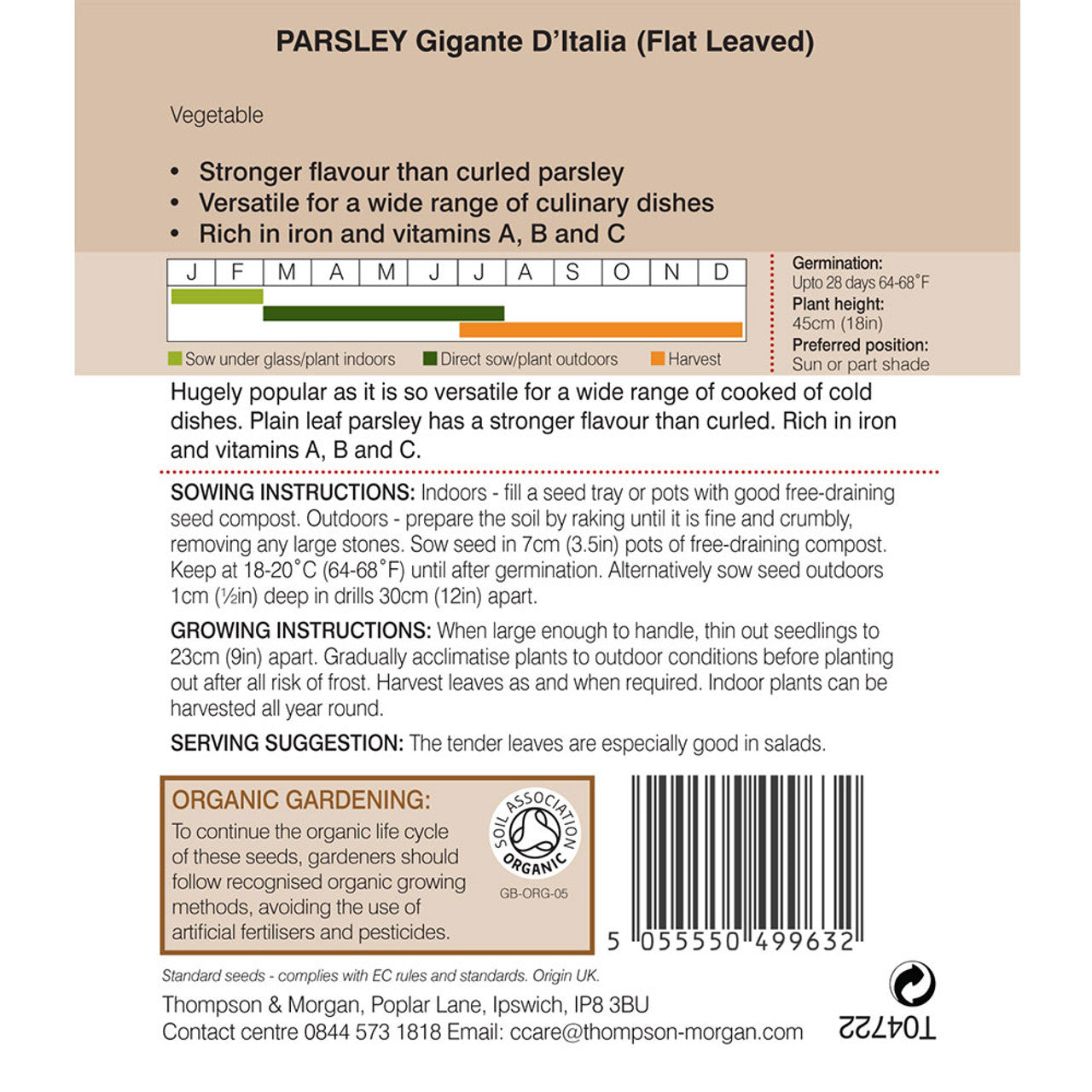 Herb Parsley Flat Leaved (Organic)-Easy Garden Centre