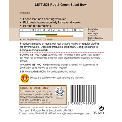 Lettuce Red & Green Salad Bowl (Organic)-Easy Garden Centre