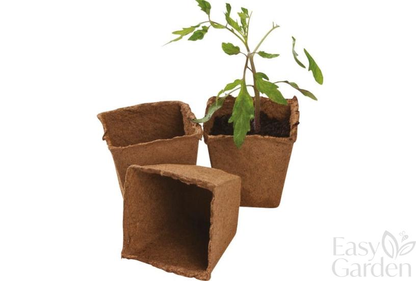 8CM SQUARE FIBRE POTS 12pk-Easy Garden Centre