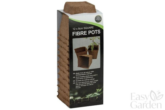 8CM SQUARE FIBRE POTS 12pk-Easy Garden Centre