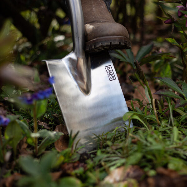 AMES STAINLESS STEEL BORDER SPADE-Easy Garden Centre