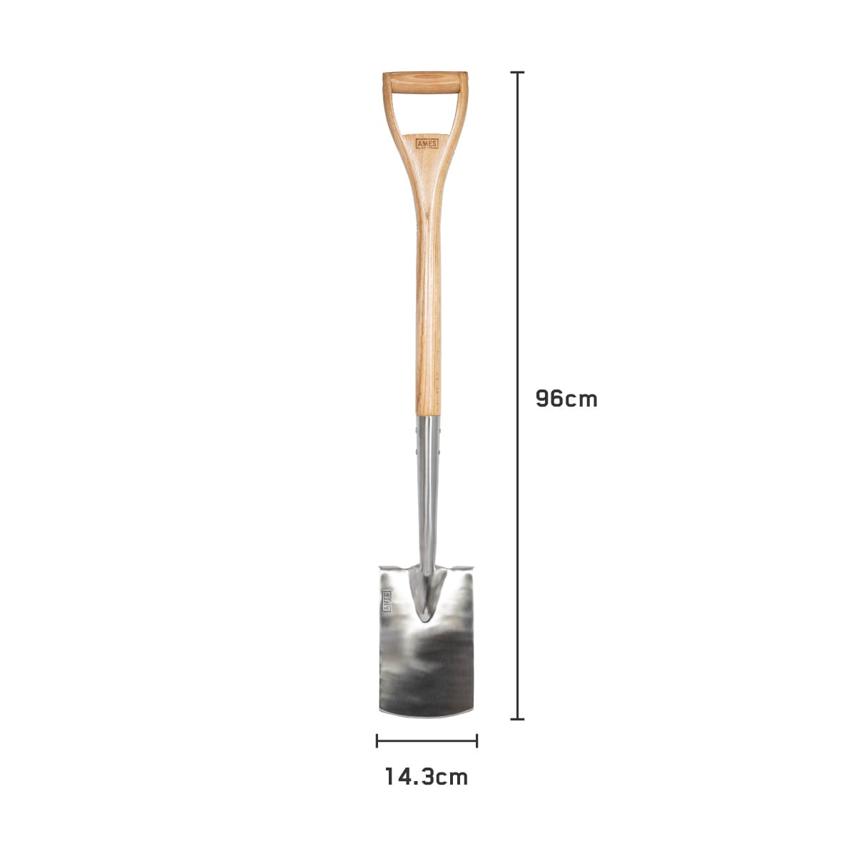 AMES STAINLESS STEEL BORDER SPADE-Easy Garden Centre