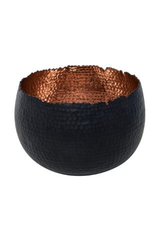 Hammered Bowl Black/Copper 19Cm