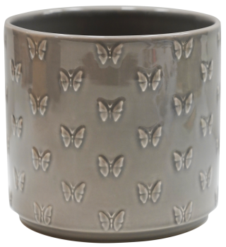 Arley Grey Butterfly Planter D13.5CM H12.5CM