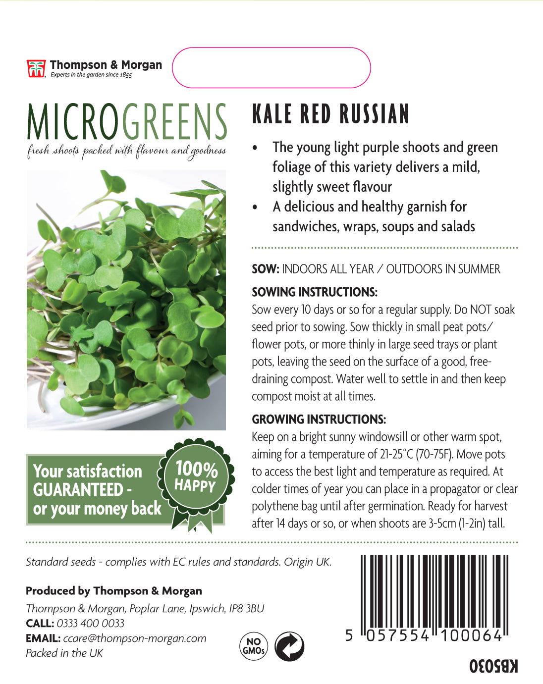 Microgreens Kale Red Russian