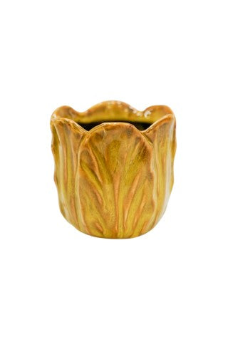 Alyssa Tulip Mustard Planter H14cm D15cm