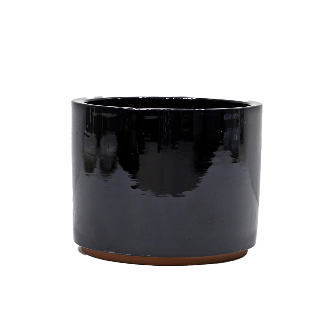 Cambridge Glazed Cylinder 30cm (Black/Blue/Green)-Easy Garden Centre