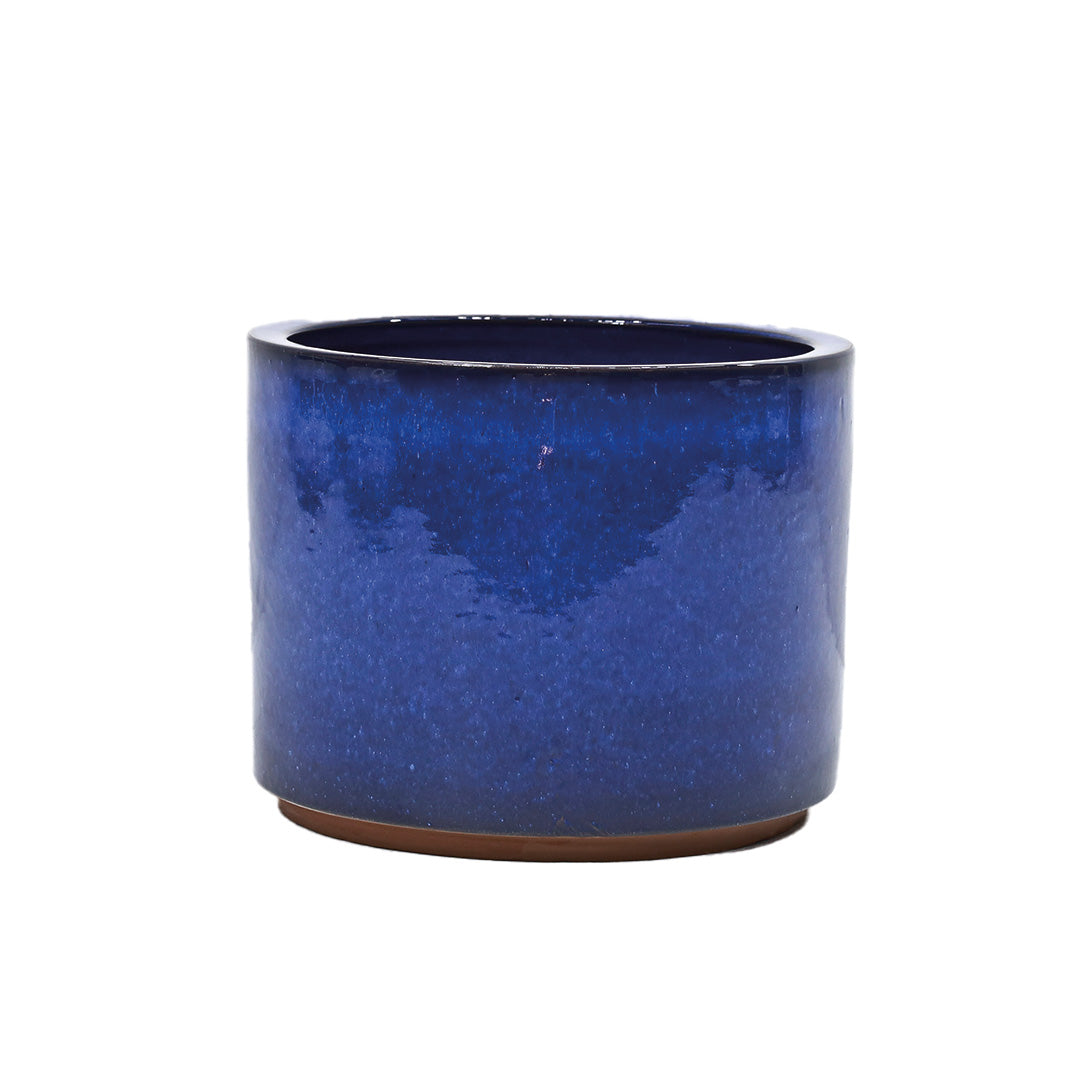 Cambridge Glazed Cylinder 30cm (Black/Blue/Green)-Easy Garden Centre