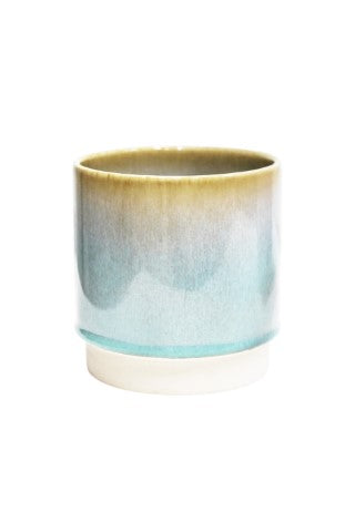 Copenhagen Two Tone Aqua Planter H19.5cm D18.5cm