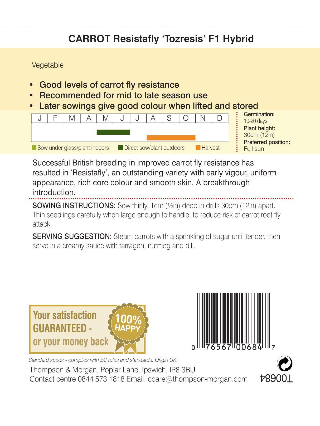 Carrot Resistafly F1 Hybrid