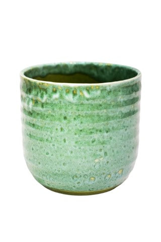 Emerald Reactive Glaze Planter H13Cm D13Cm