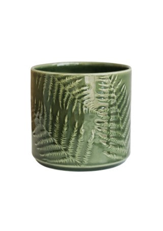 Orla Glazed Fern Green Planter H12cm D13.5cm