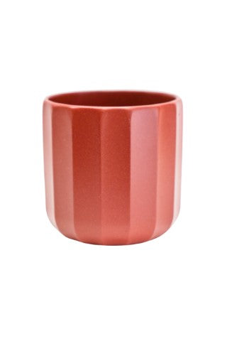 Positano Red Ochre Geo Planter H11cm D11cm